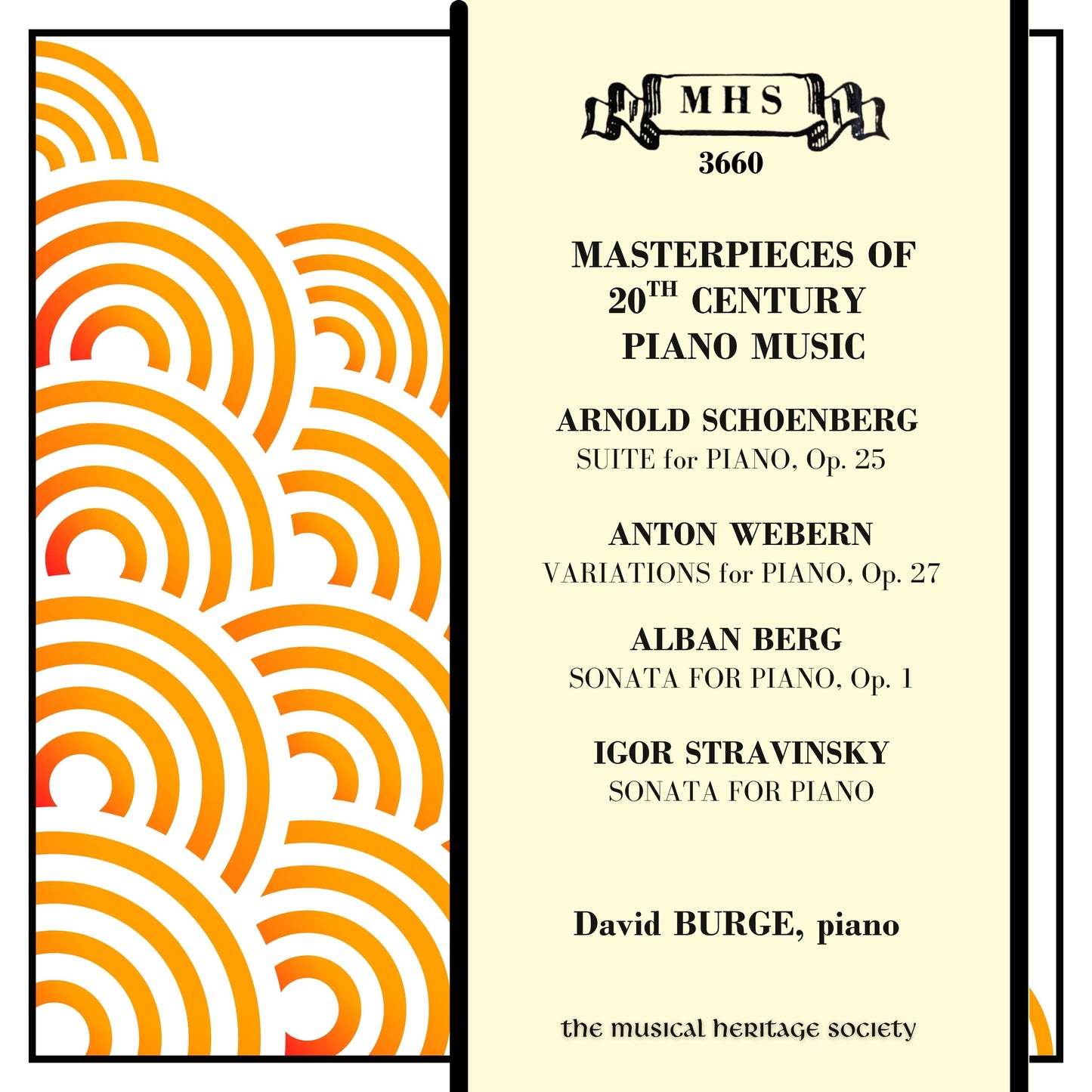 Masterpieces of 20th Century Piano Music (Schoenberg, Webern, Berg, Stravinsky)