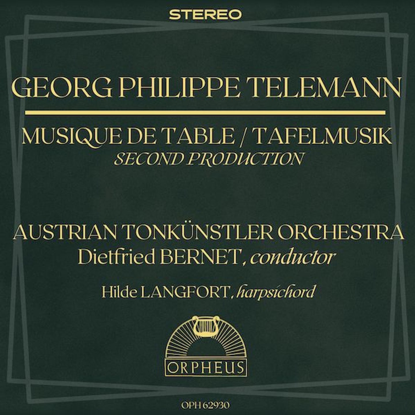 Telemann: Tafelmusik, Second Production