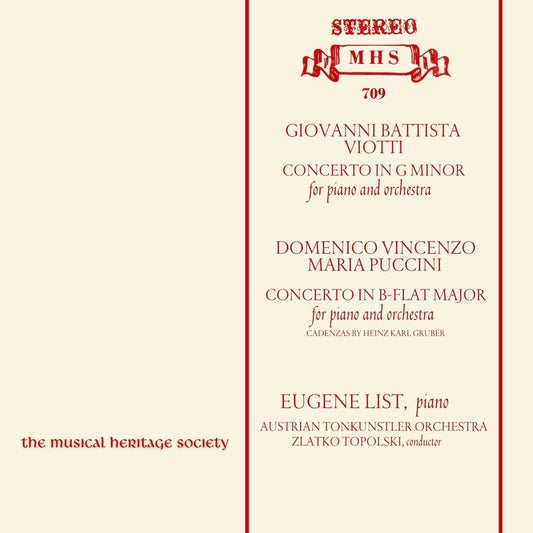 VIOTTI & DOMENICO PUCCINI: PIANO CONCERTOS - EUGENE LIST, AUSTRIAN TONKUNSTLER ORCHESTRA