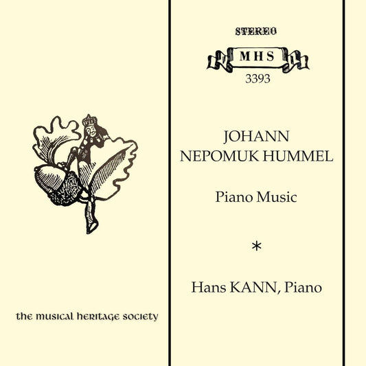 Hummel: Piano Music - Hans Kann, fortepiano