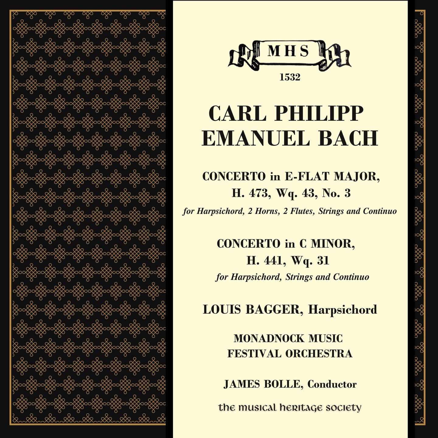 BACH, CARL PHILIPP EMANUEL: Concertos for Harpsichord - Louis Bagger, Monadnock Music Festival