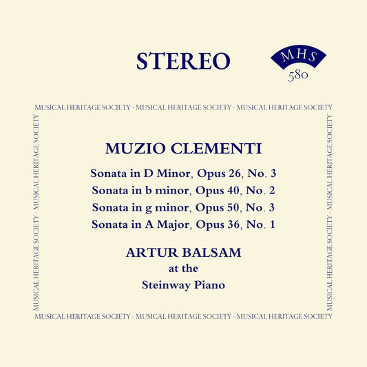 CLEMENTI: FOUR PIANO SONATAS - Artur Balsam