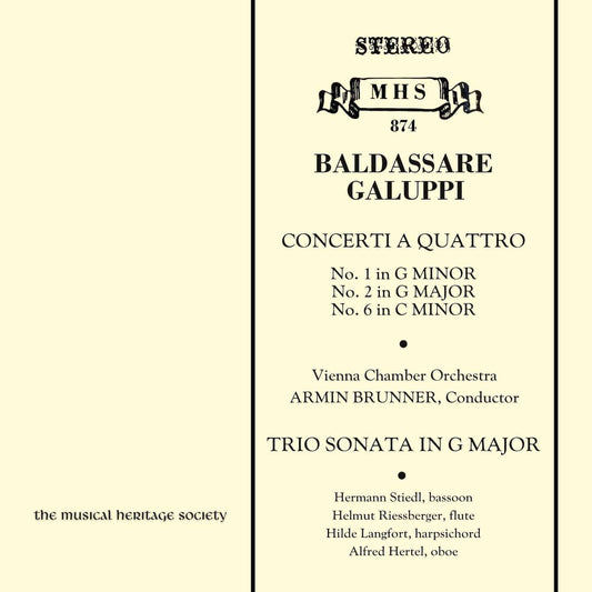 Galuppi: Concerti A Quattro, Trio Sonata in G Major