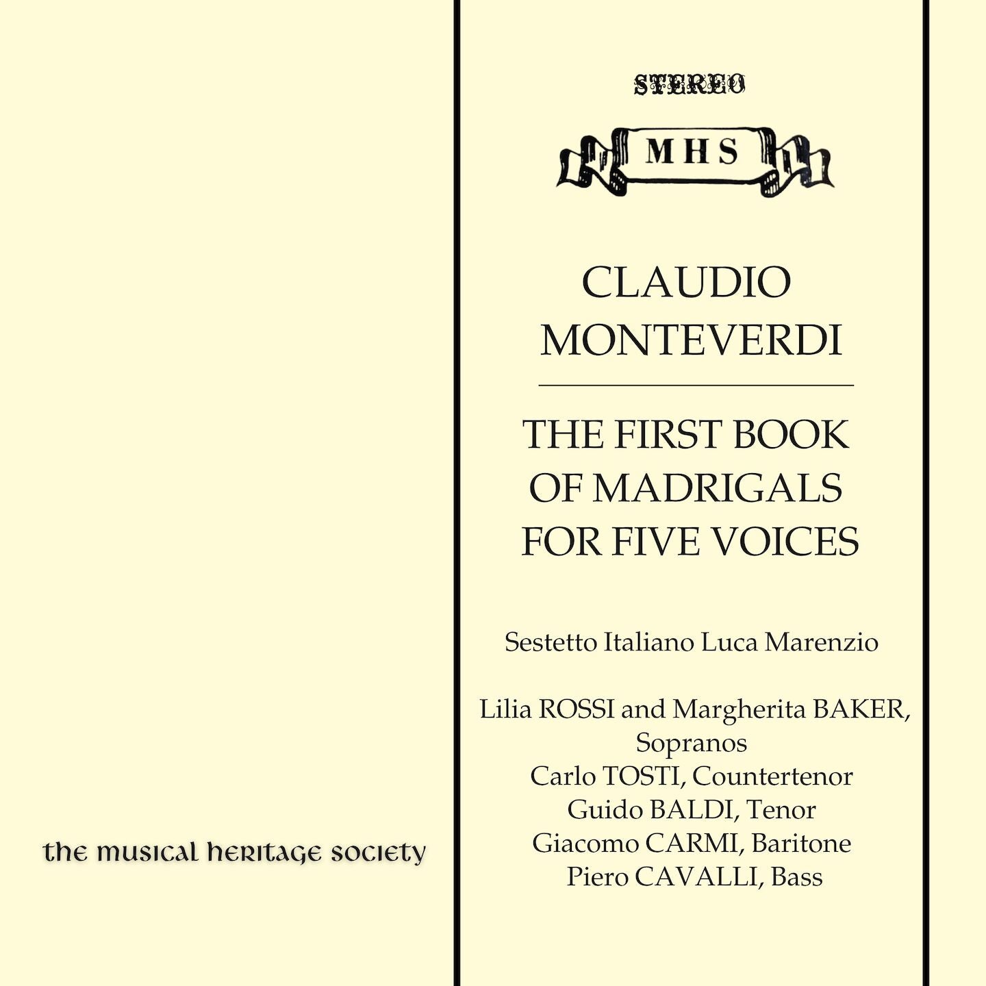 Monteverdi: The First Book of Madrigals - Sestetto Italiano Luca Marenzio
