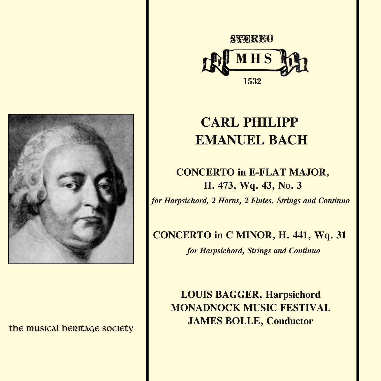 BACH, CARL PHILIPP EMANUEL: Concertos for Harpsichord - Louis Bagger, Monadnock Music Festival