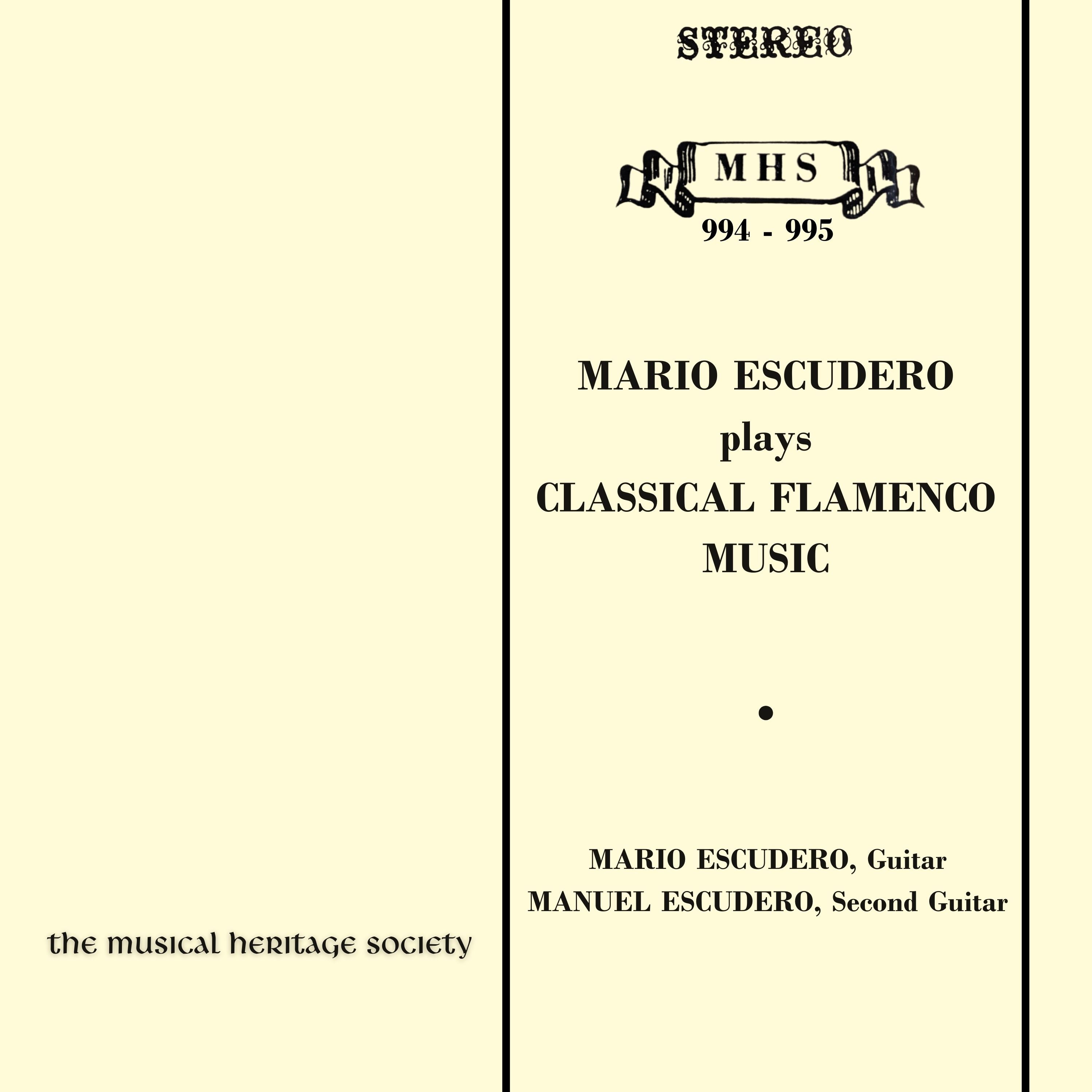 MARIO ESCUDERO PLAYS CLASSICAL FLAMENCO MUSIC