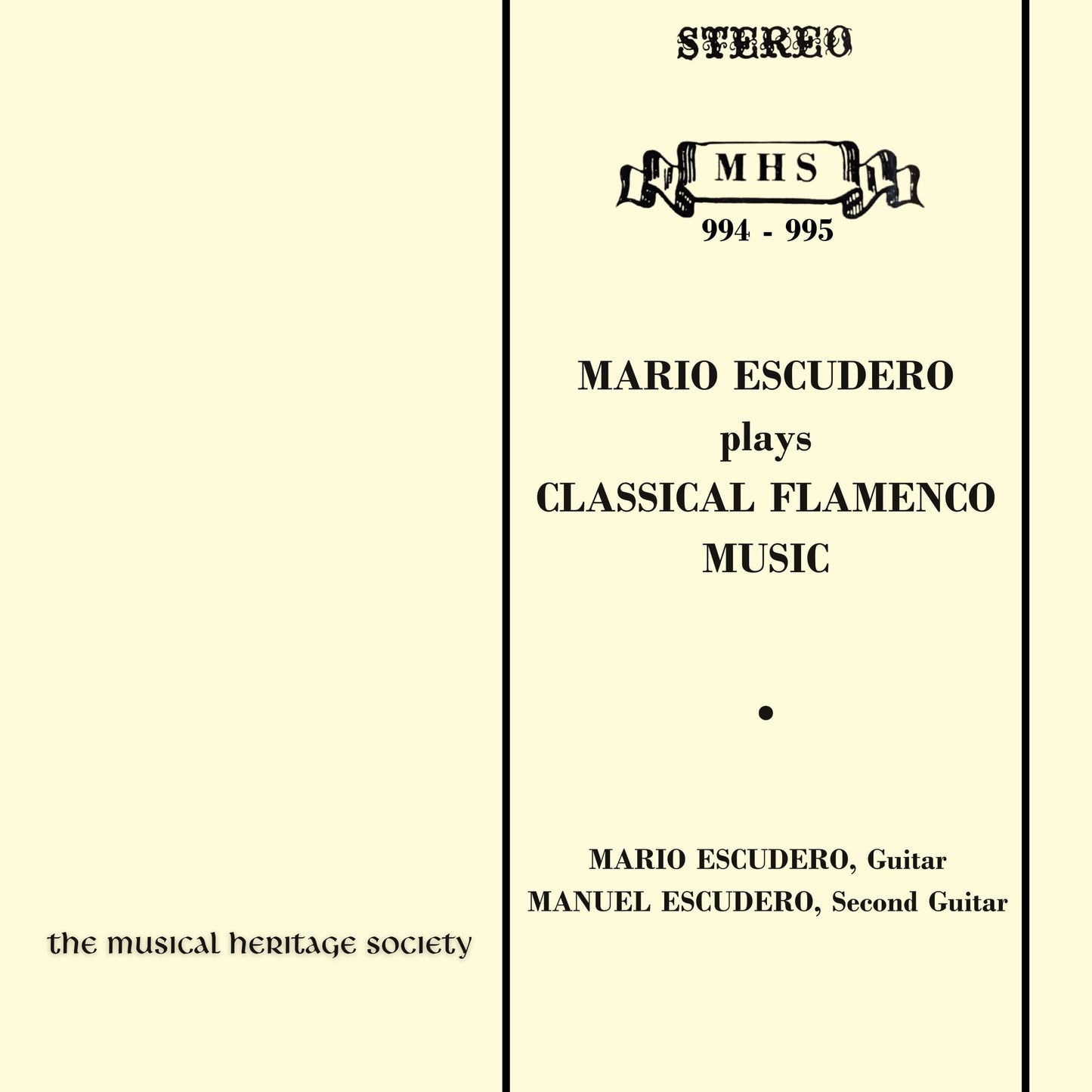 MARIO ESCUDERO PLAYS CLASSICAL FLAMENCO MUSIC