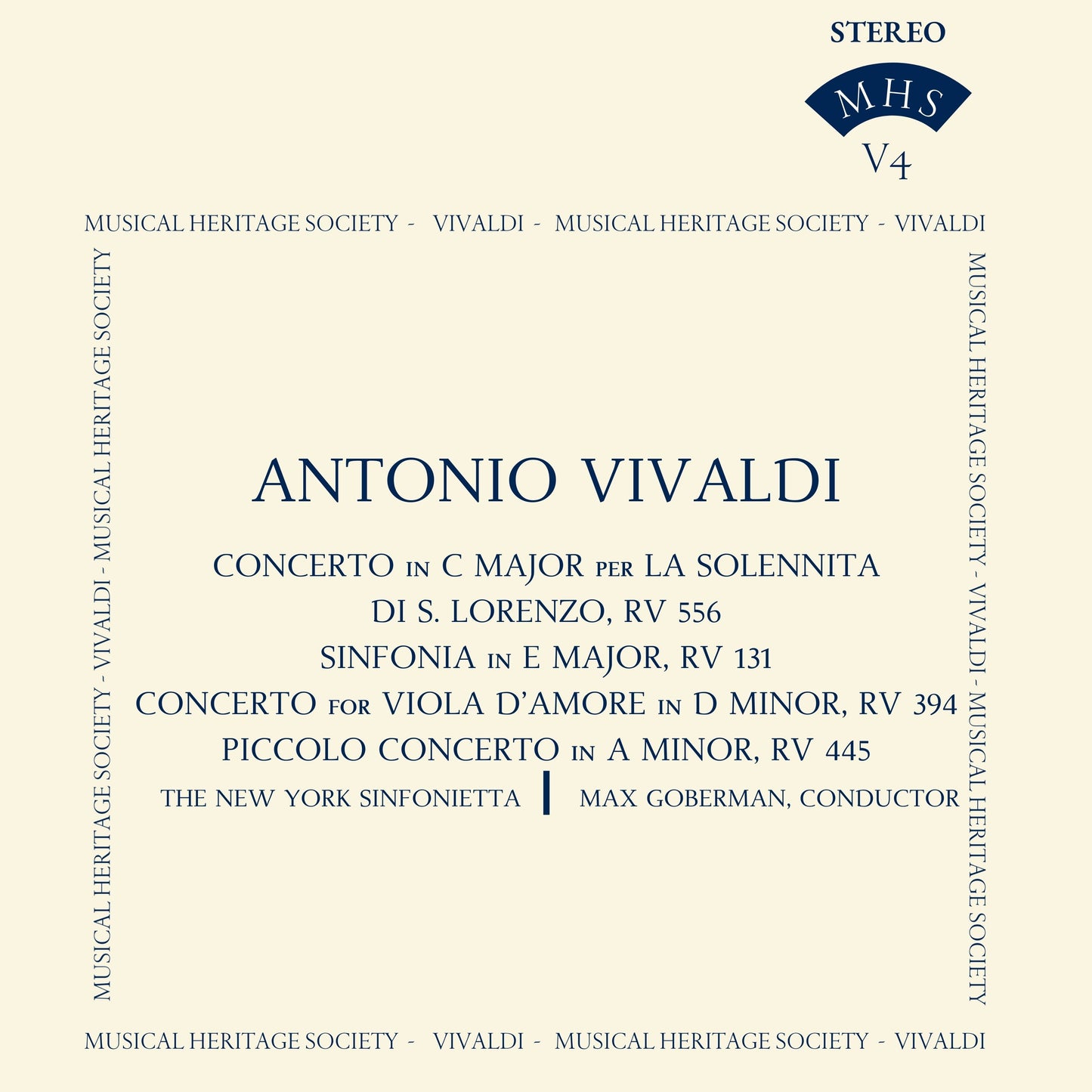 Vivaldi: Concertos (Vol. 04) - Max Goberman, New York Sinfonietta