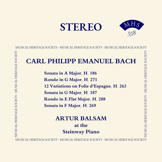 BACH, CARL PHILIPP EMANUEL: Keyboard Works - Artur Balsam