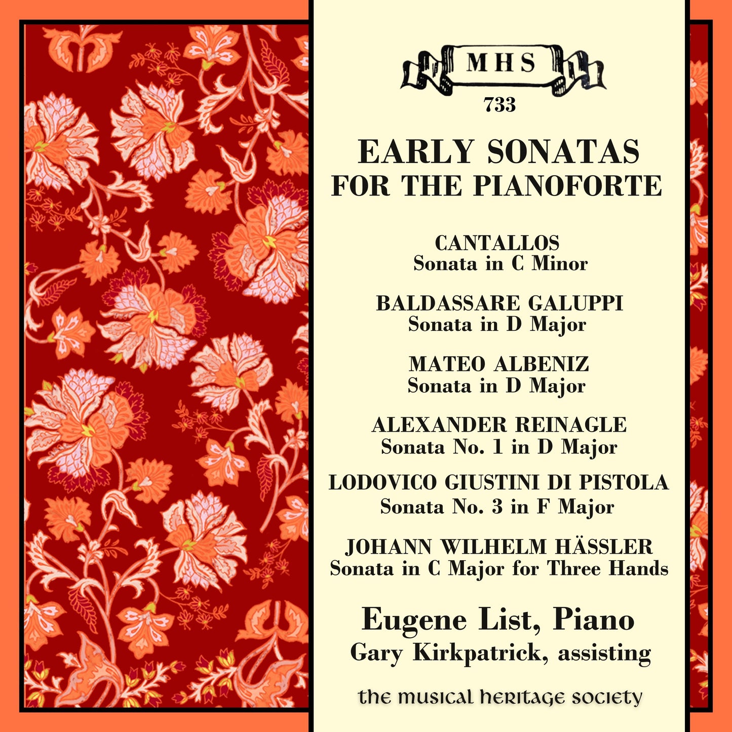 EARLY SONATAS FOR THE PIANOFORTE - Eugene List, piano