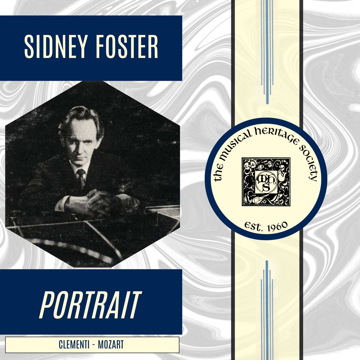 Sidney Foster Portrait album cover with Musical Heritage Society logo, featuring works by Mozart and Clementi