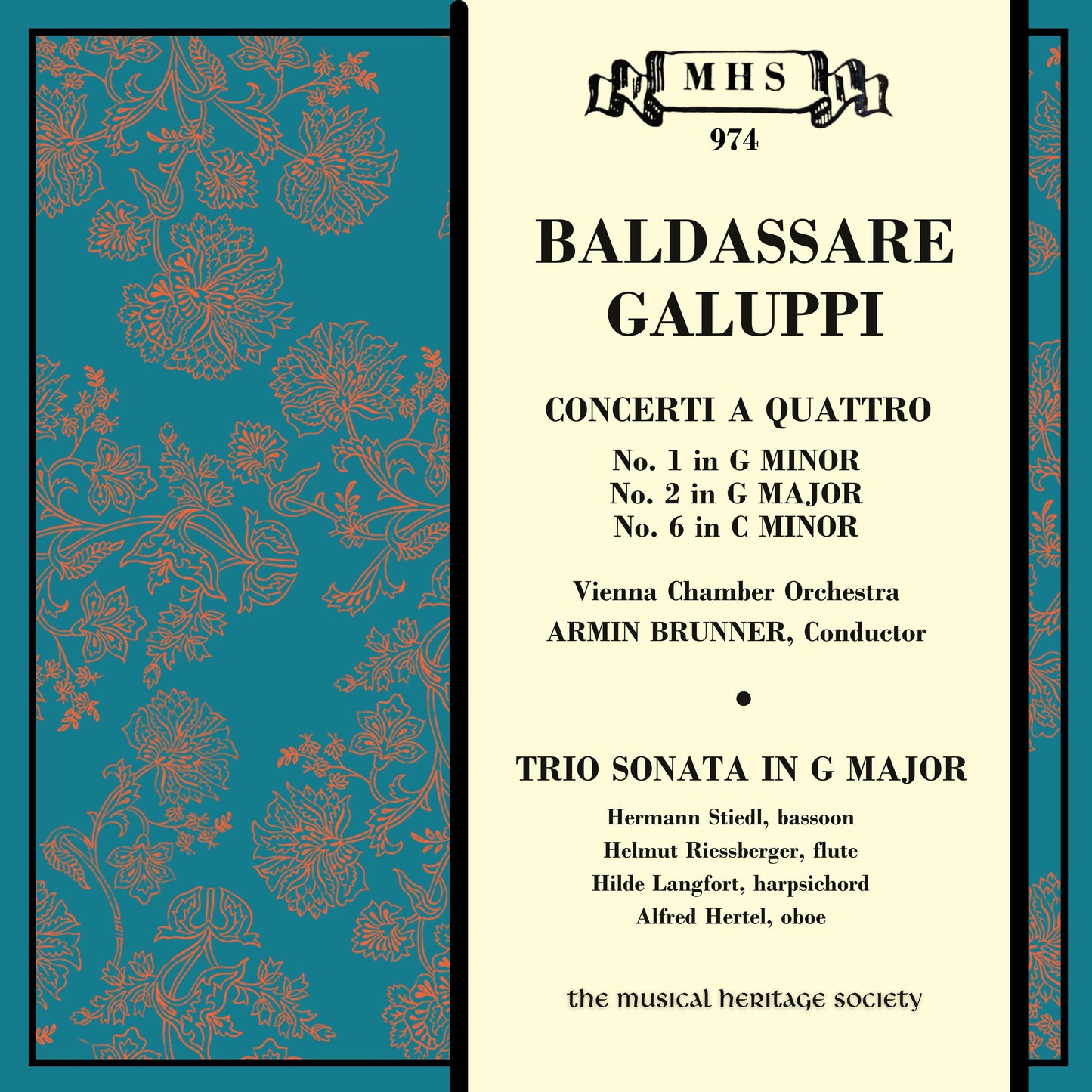 Galuppi: Concerti A Quattro, Trio Sonata in G Major