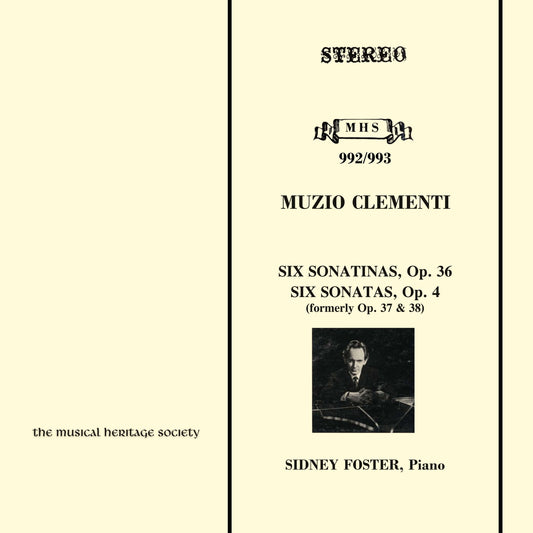 CLEMENTI: 6 SONATAS, Op. 4 & 6 SONATAS, Op. 4 (formerly Op. 37 & 38) - SIDNEY FOSTER