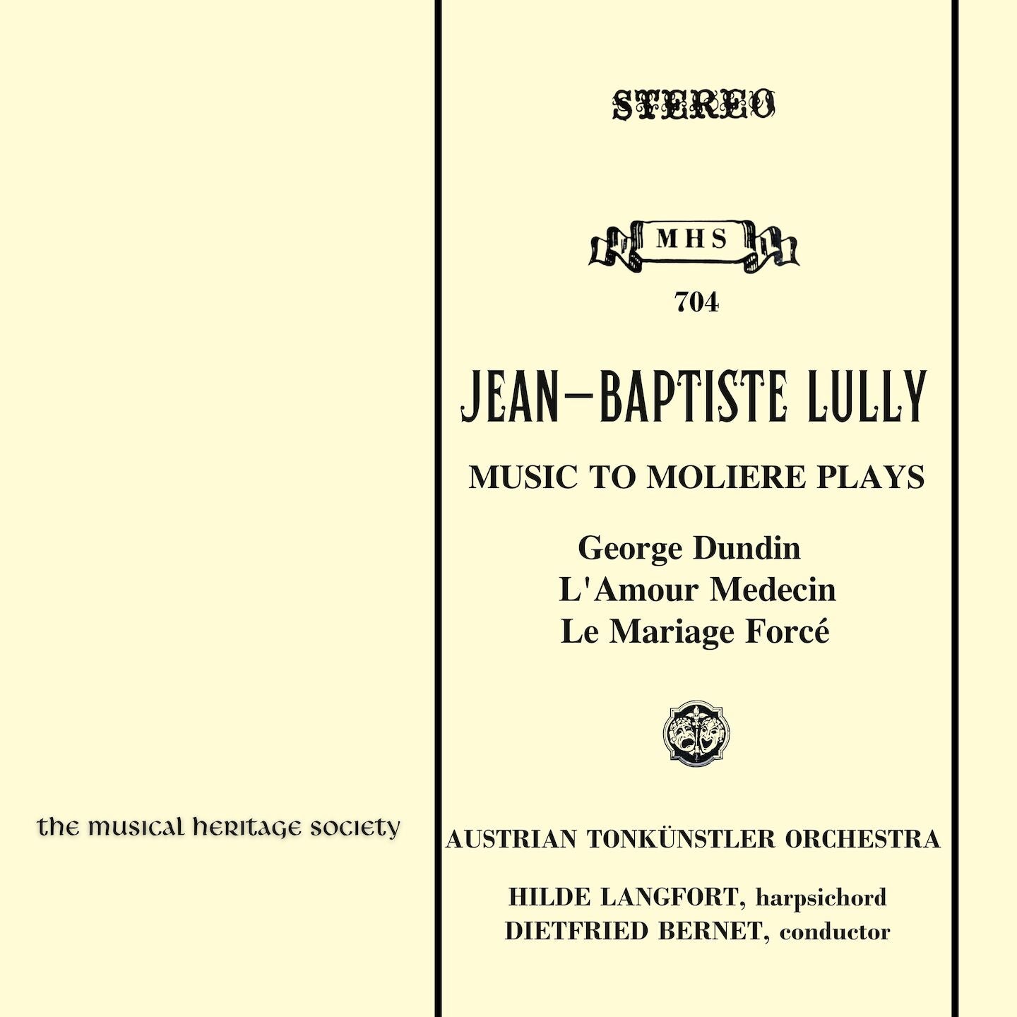 Lully: Music to Moliere Plays - Austrian Tonkunstler Orchestra