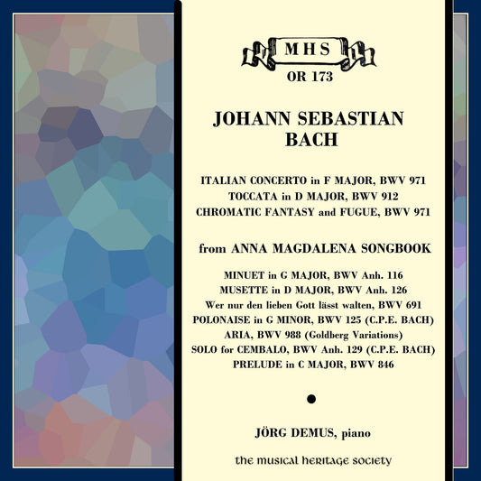 Bach: Italian Concerto, Chromatic Fantasy and Fugue and Works from Anna Magdalena Songbook - Jorg Demus