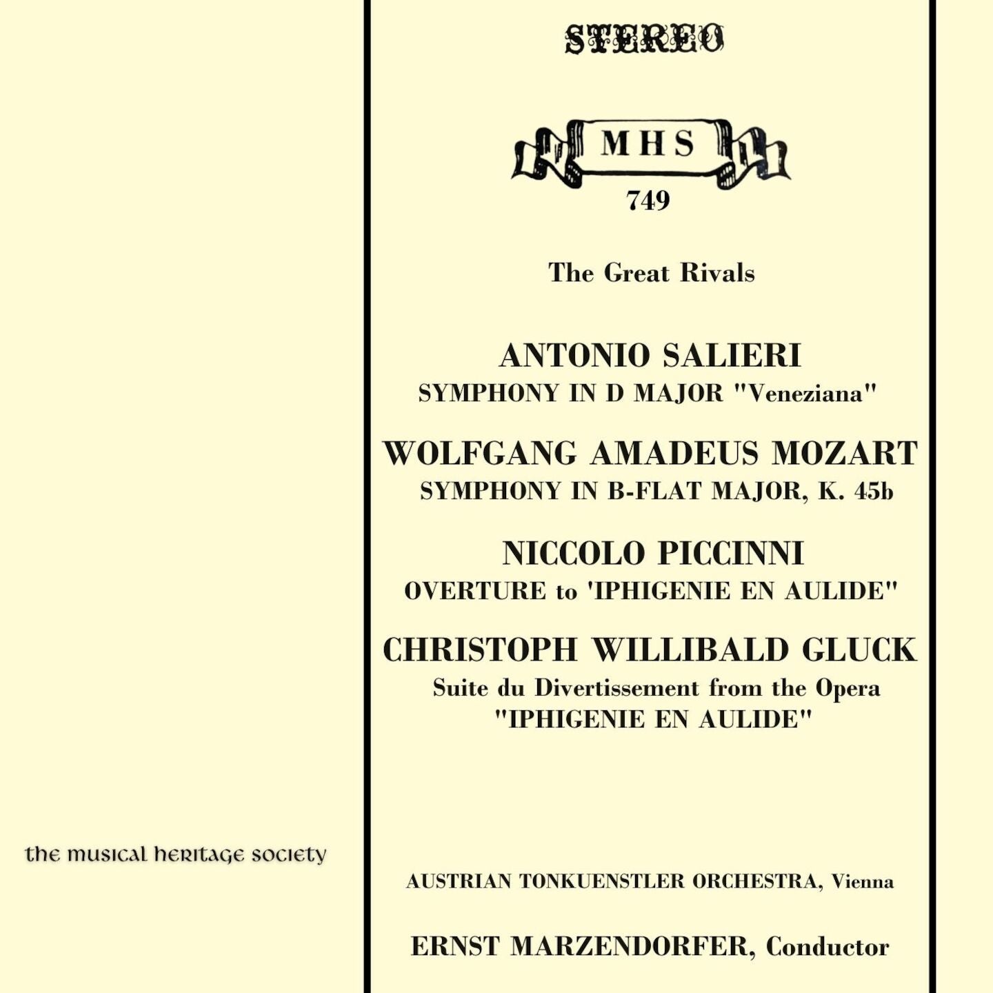 MOZART & SALIERI: THE GREAT RIVALS - ERNST MARZENDORFER, AUSTRIAN TONKUNSTLER ORCHESTRA