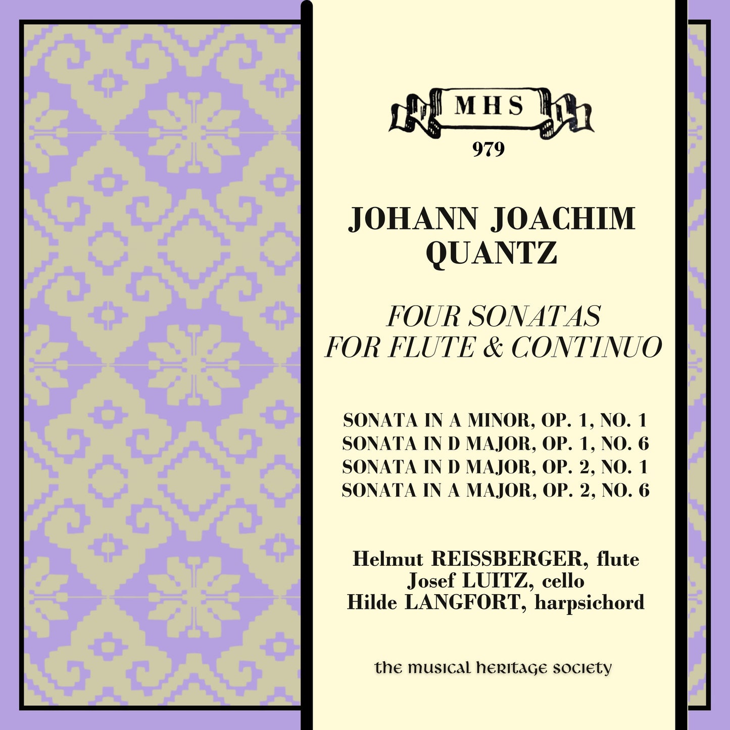 Quantz: Four Sonatas for Flute and Continuo