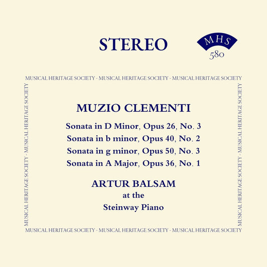 CLEMENTI: FOUR PIANO SONATAS - Artur Balsam