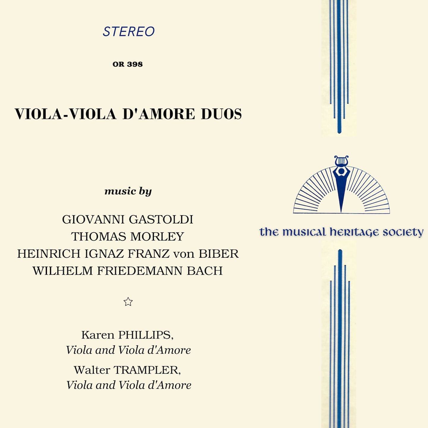Viola-Viola d'Amore Duos - Walter Trampler, Karen Phillips