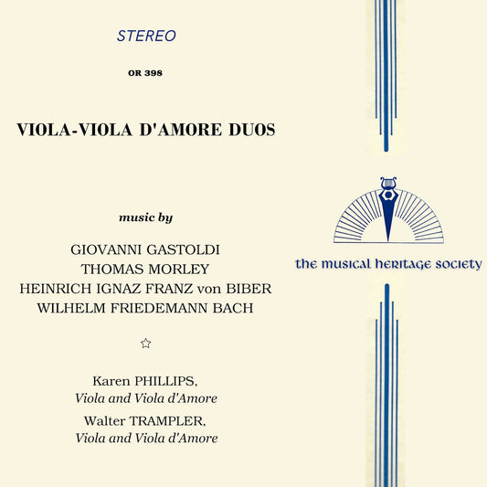 Viola-Viola d'Amore Duos - Walter Trampler, Karen Phillips