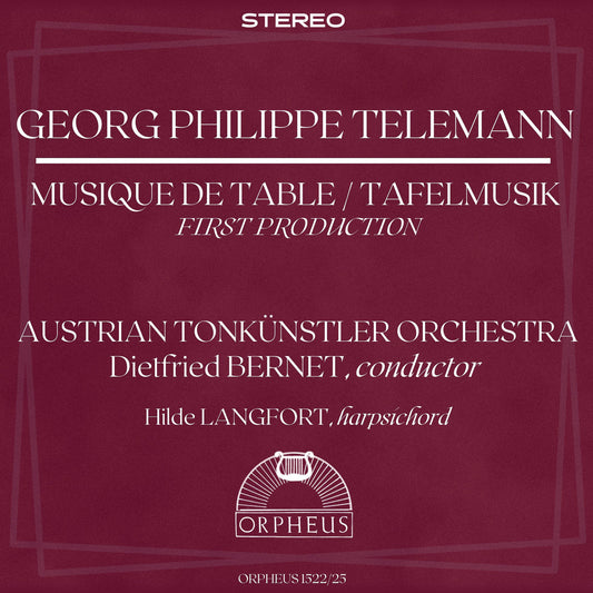 Telemann: Tafelmusik, First Production