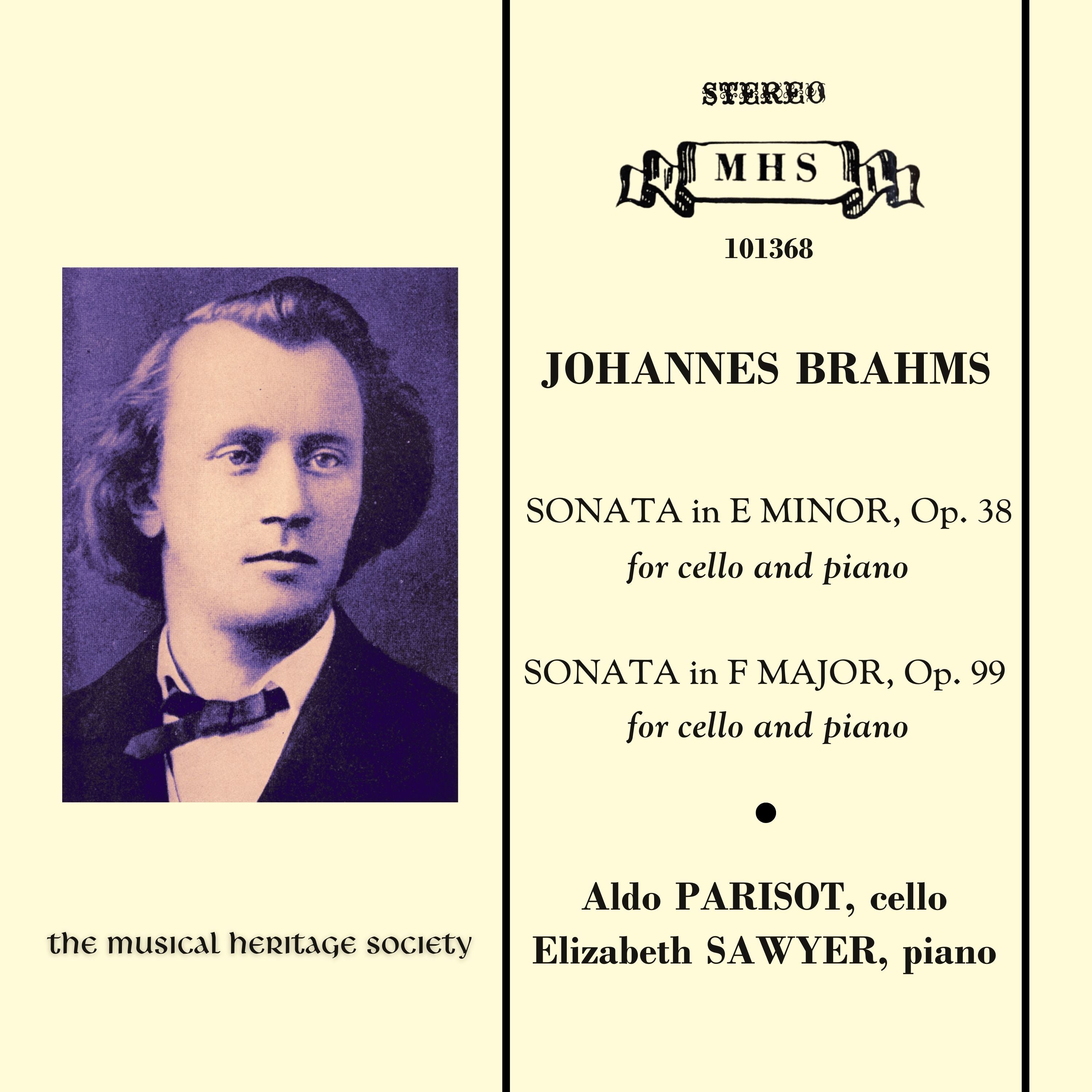 BRAHMS: Sonatas for Cello & Piano - Aldo Parisot, Elizabeth Sawyer ...
