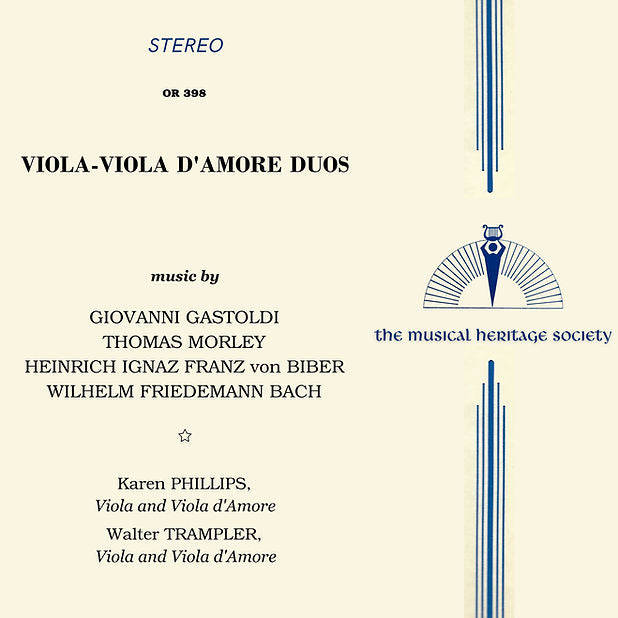Viola-Viola d'Amore Duos - Walter Trampler, Karen Phillips
