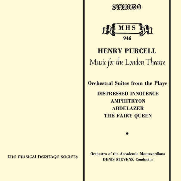 Purcell: Music for the London Theater - Accademia Monteverdiana, Denis Stevens
