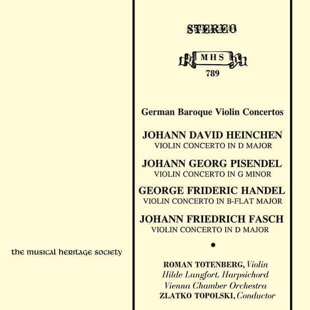 German Baroque Violin Concertos - Roman Totenberg, Vienna Chamber Orchestra
