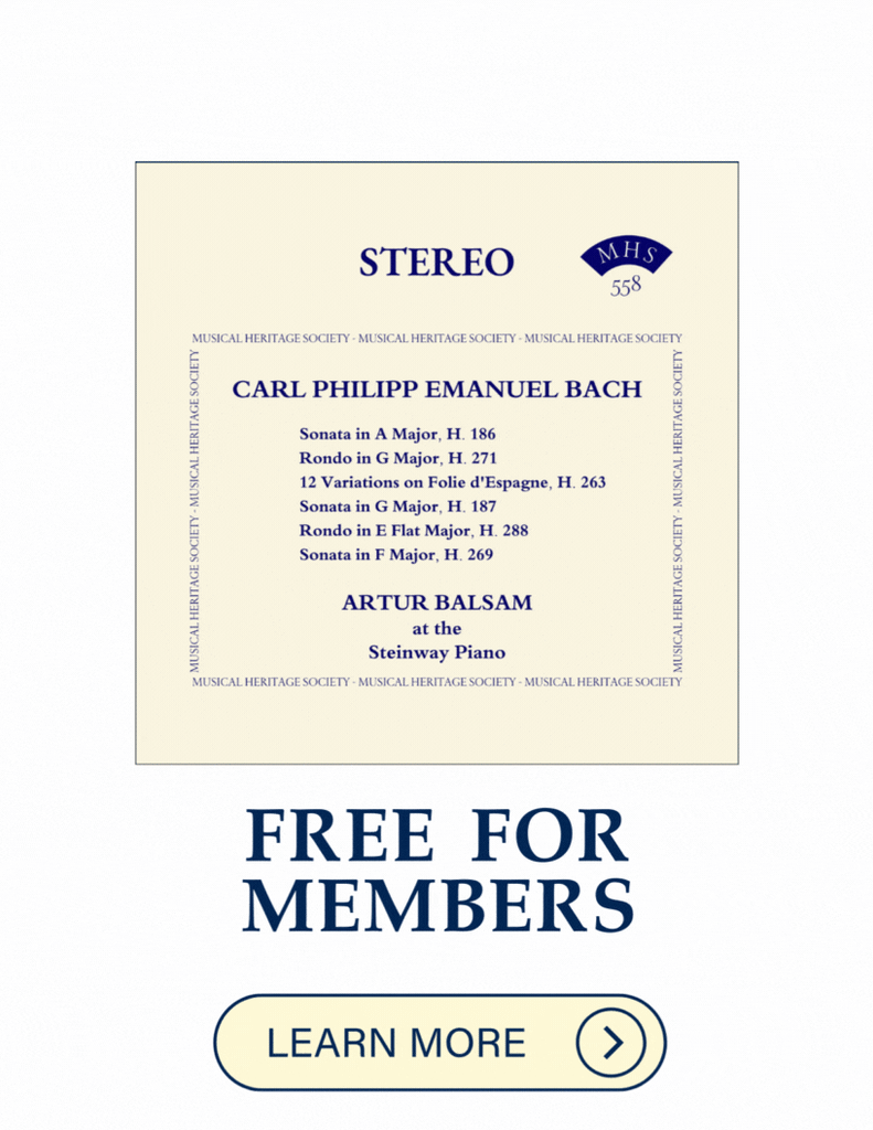 THE MUSICAL HERITAGE SOCIETY GREAT MUSIC FOR ALL The Musical