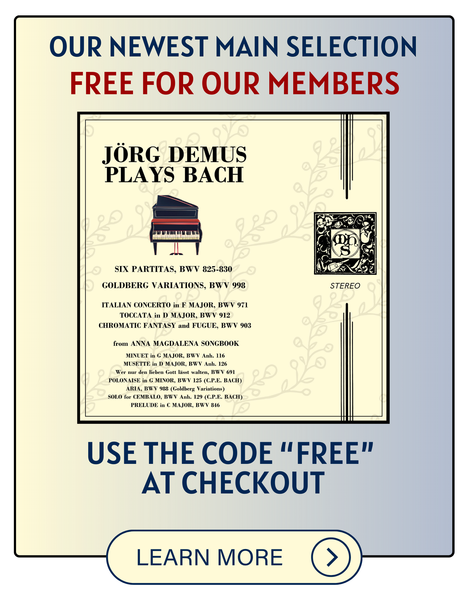 THE MUSICAL HERITAGE SOCIETY GREAT MUSIC FOR ALL The Musical